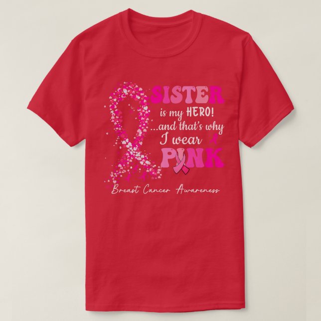 Camiseta Eu Visto Rosa Para Minha Consciência Do Cancer Da  (Frente do Design)