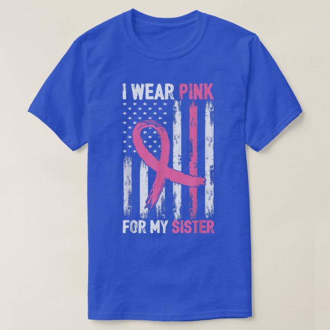Camiseta Eu Visto Rosa Para Minha Consciência Do Cancer Da  (Frente do Design)