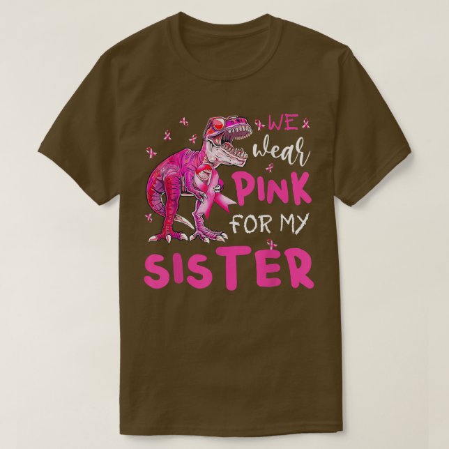 Camiseta Eu Visto Rosa Para Minha Consciência Do Cancer Da  (Frente do Design)
