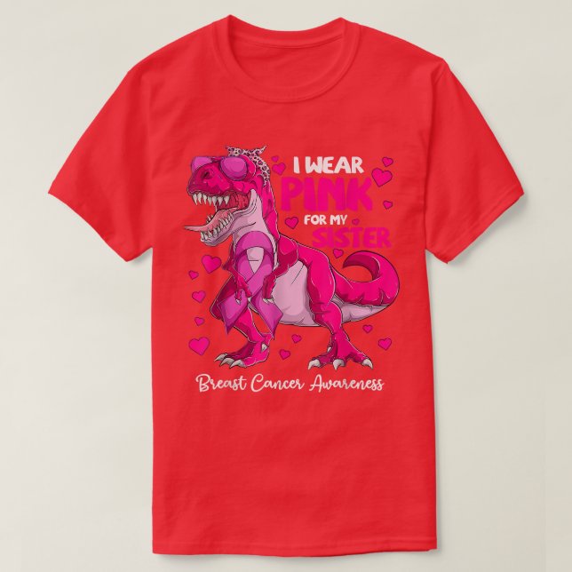 Camiseta Eu Visto Rosa Para Minha Consciência Do Cancer Da  (Frente do Design)