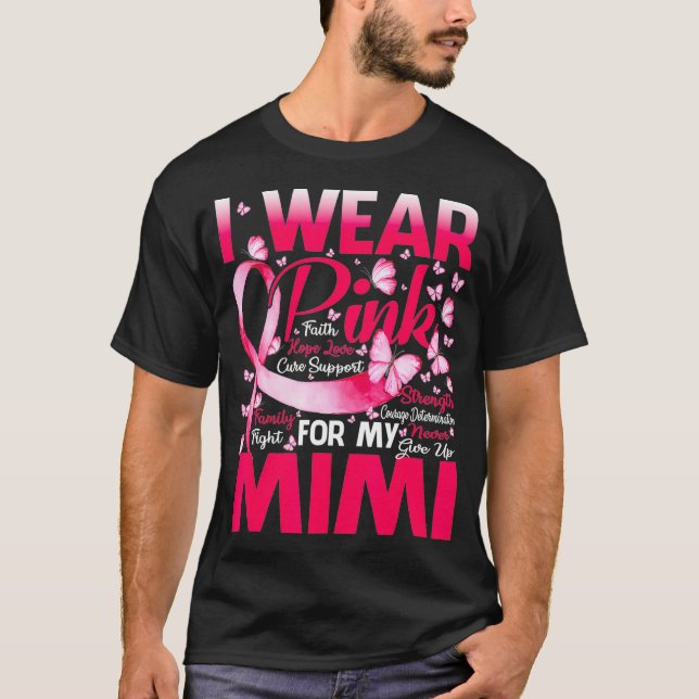 Camiseta Eu Visto Rosa Para Minha Consciência Do Cancer Mim (Frente)