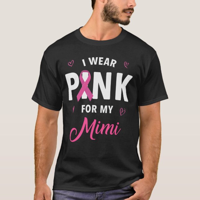 Camiseta Eu Visto Rosa Para Minha Consciência Do Cancer Mim (Frente)