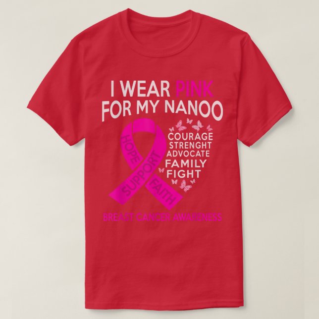 Camiseta Eu Visto Rosa Para Minha Consciência Nanoica Do Ca (Frente do Design)