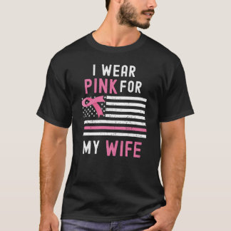 Camiseta Eu Visto Rosa Para Minha Esposa Cancer Sensibiliza