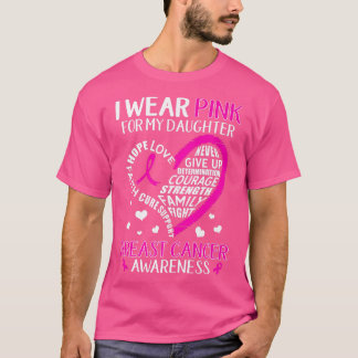 Camiseta Eu Visto Rosa Para Minha Filha Fita Cancer A