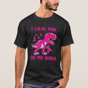 Camiseta Eu Visto Rosa Para Minha Fita Nana Trex Dinossauro