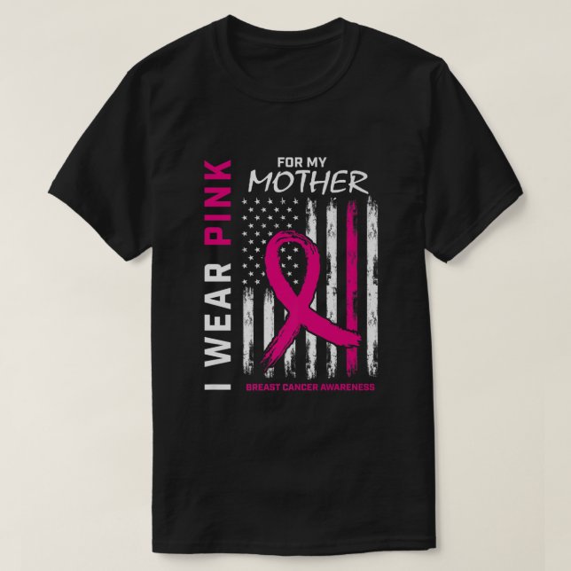 Camiseta Eu Visto Rosa Para Minha Mãe Conhecer O Cancer Da  (Frente do Design)