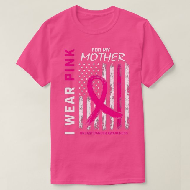 Camiseta Eu Visto Rosa Para Minha Mãe Conhecer O Cancer Da  (Frente do Design)