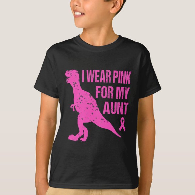 Camiseta Eu Visto Rosa Para Minha Tia Cancer De Mama Sensib (Frente)
