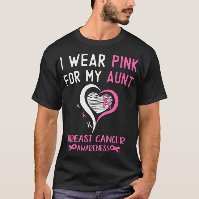 Camiseta Eu Visto Rosa Para Minha Tia Sobrevivente Do Cânce (Frente)