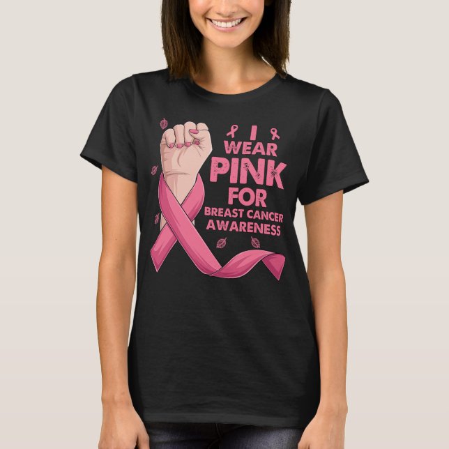 Camiseta Eu Visto Rosa Para O Cancer Da Mama (Frente)