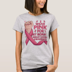 Camiseta Eu Visto Rosa Para O Cancer De Mama Da Minha Mamãe