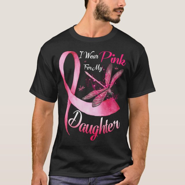 Camiseta Eu Visto Rosa Para O Meu Cancer Da Filha (Frente)