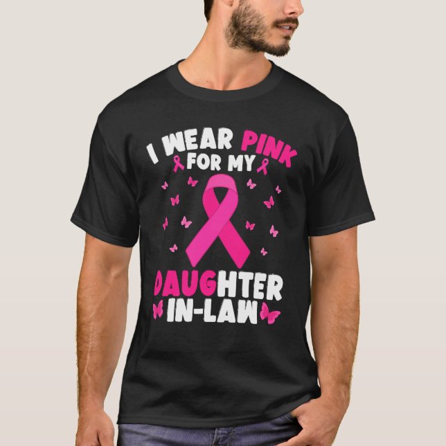 Camiseta Eu Visto Rosa Para O Meu Cancer Da Mama De Cunhada (Frente)