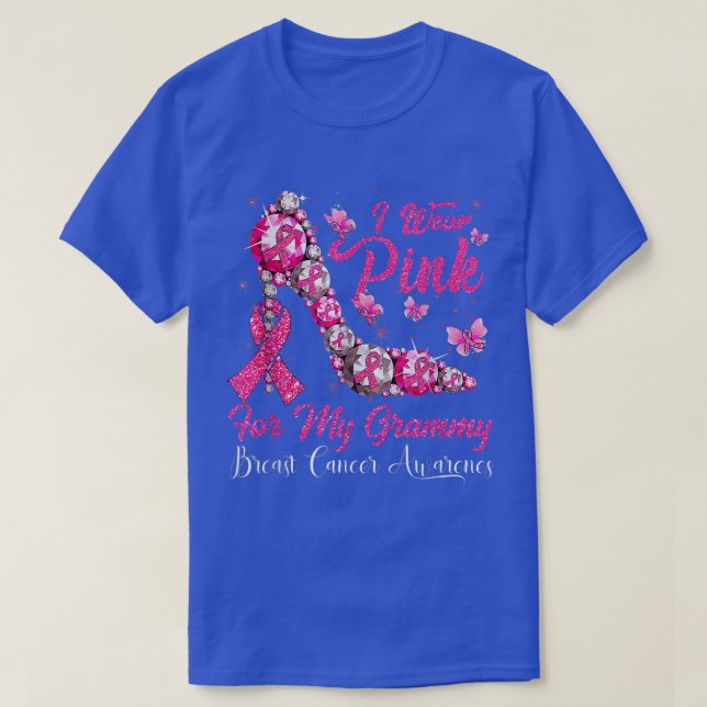 Camiseta Eu Visto Rosa Para O Meu Cancer De Mama De Altura  (Frente do Design)