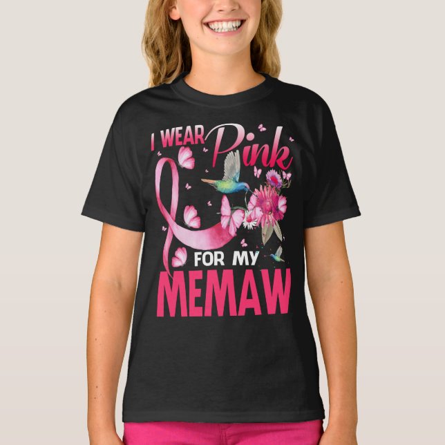 Camiseta Eu Visto Rosa Para O Meu Cancer De Mama De Humming (Frente)