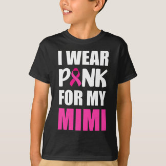 Camiseta Eu Visto Rosa Para O Meu Cancer Mimi De Fita Rosa