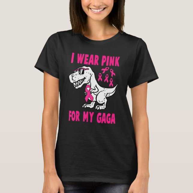 Camiseta Eu Visto Rosa Para O Meu Jato De Fita De Dinossaur (Frente)