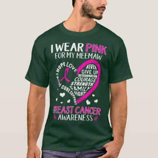 Camiseta Eu Visto Rosa Para O Meu Meemaw Fita Cancer De Fit