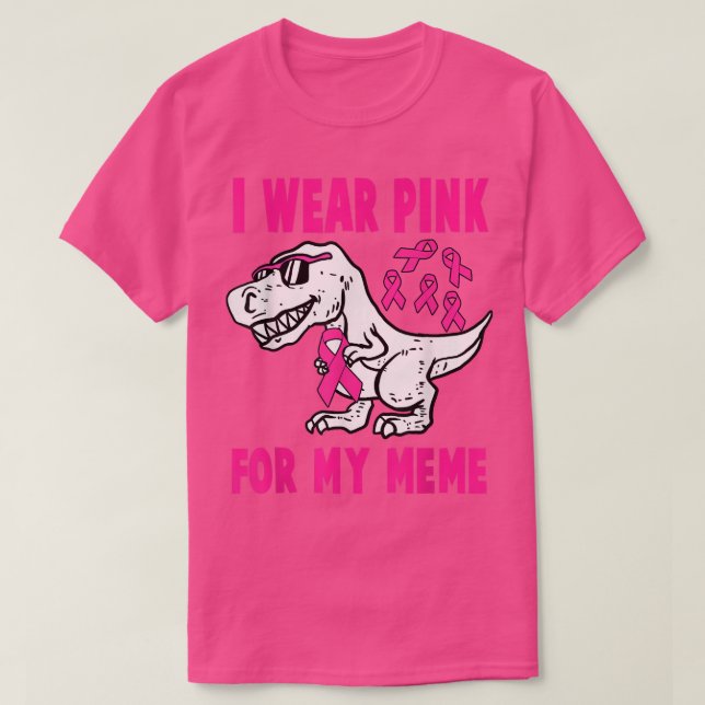 Camiseta Eu Visto Rosa Para O Meu Memorial T-Rex Dinossauro (Frente do Design)
