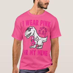 Camiseta Eu Visto Rosa Para O Meu Memorial T-Rex Dinossauro