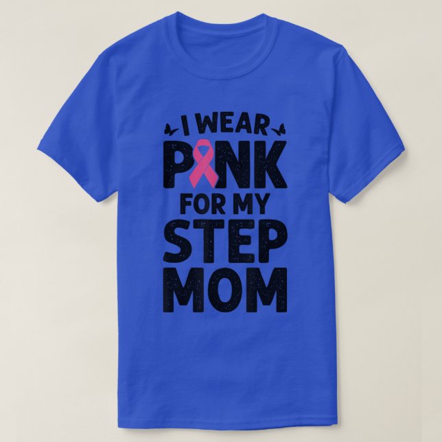 Camiseta Eu Visto Rosa Para O Meu Passo Mamãe Borboleta Can (Frente do Design)
