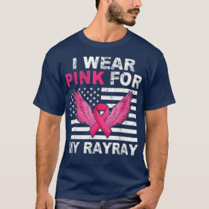 Camiseta Eu Visto Rosa Para O Meu Raios De Fita Rosa De Ray