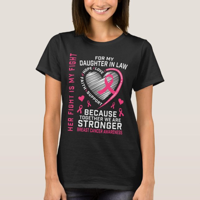 Camiseta Eu Visto Rosa Pela Minha Filha Na Lei Do Cancer De (Frente)