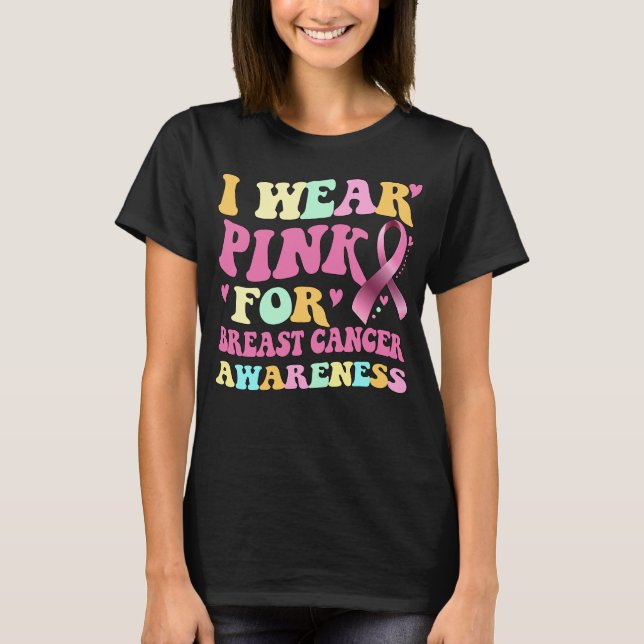 Camiseta Eu Visto Rosa Por Fita De Consciência Do Cancer Da (Frente)