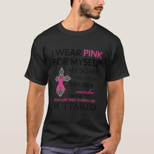 Camiseta Eu Visto Rosa Por Mim Próprio As Minhas Cicatrizes (Frente)