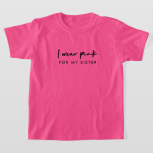Camiseta Eu Visto Rosa Suporte a Canceres de nome persona