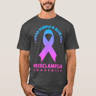 Camiseta Eu visto Roxo e Azul para a Consciência Preeclamps