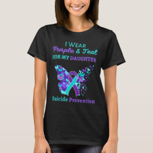 Camiseta Eu Visto Roxo e Teal para a Minha Filha Suicida An