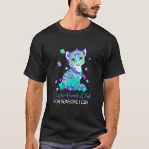 Camiseta Eu Visto Roxo E Teal Para Alguém Que Eu Amo Suicíd