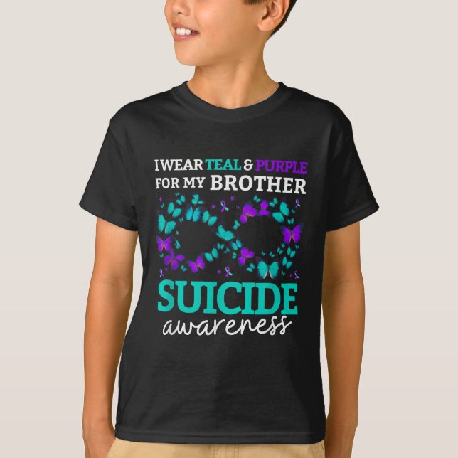 Camiseta Eu Visto Roxo E Teal Para O Meu Irmão Suicídio Ant (Frente)