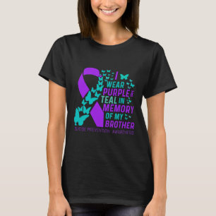 Camiseta Eu Visto Roxo E Teal Para O Meu Irmão Suicídio Ant