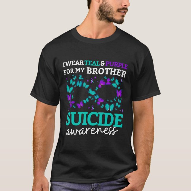Camiseta Eu Visto Roxo E Teal Para O Meu Irmão Suicídio Ant (Frente)