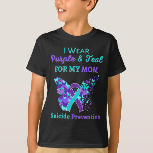 Camiseta Eu Visto Roxo e Teal pela minha mãe Suicídio Preve