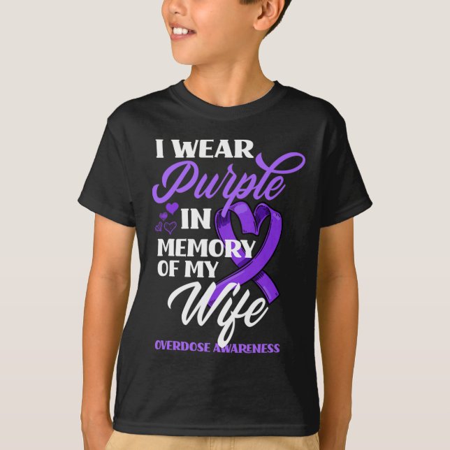 Camiseta Eu Visto Roxo Em Memória Da Minha Esposa Sobredosa (Frente)