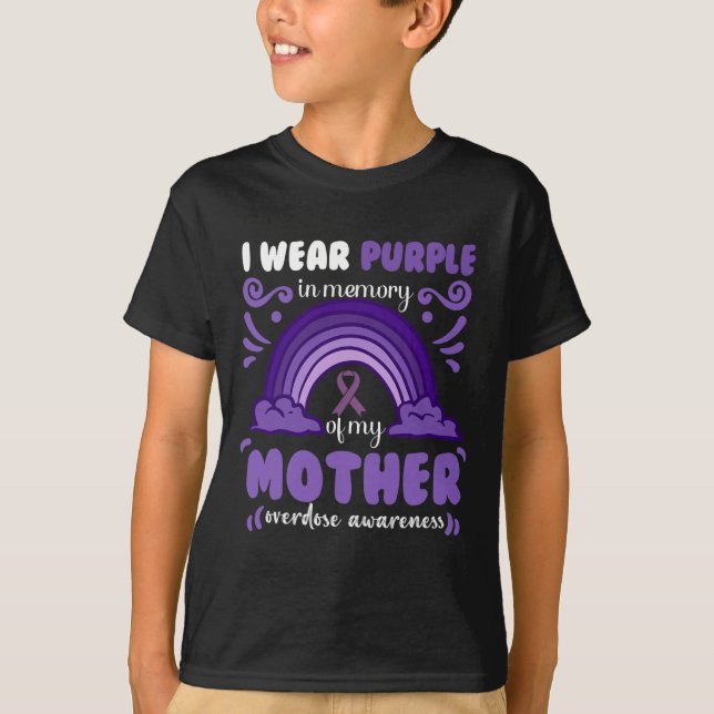 Camiseta Eu visto roxo em memória da minha irmã (Frente)