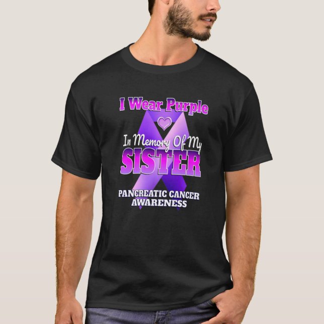 Camiseta Eu Visto Roxo Em Memória Da Minha Irmã Ca Pancreát (Frente)