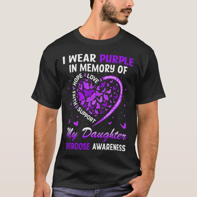 Camiseta Eu Visto Roxo Em Memória Da Minha Sobredosagem Fil (Frente)