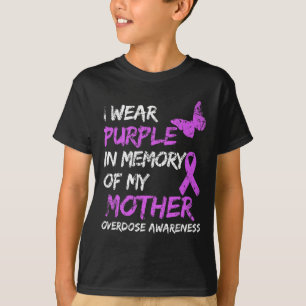 Camiseta Eu Visto Roxo Em Memória Da Sobredosagem Da Minha