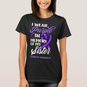 Camiseta Eu Visto Roxo Em Memória Da Sobredosagem Da Minha