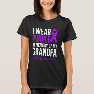 Camiseta Eu Visto Roxo Em Memória Da Sobredosagem Do Meu Av