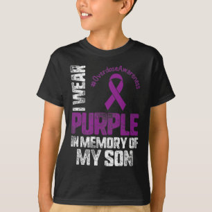 Camiseta Eu Visto Roxo Em Memória Da Sobredosagem Do Meu Fi