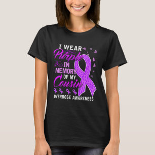 Camiseta Eu Visto Roxo Em Memória Da Sobredosagem Do Meu Pr