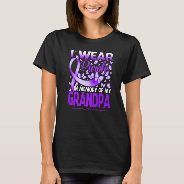 Camiseta Eu Visto Roxo Em Memória Do Meu Avô Lupus Awaren (Frente)