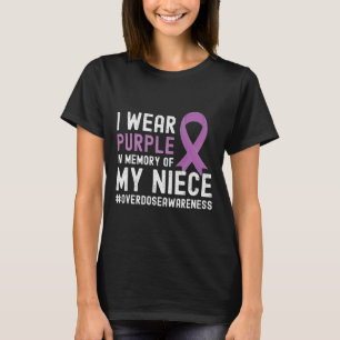 Camiseta Eu Visto Roxo Em Memória Do Meu Sobredosagem Niece