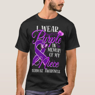 Camiseta Eu Visto Roxo Em Memória Do Meu Sobredosagem Niece